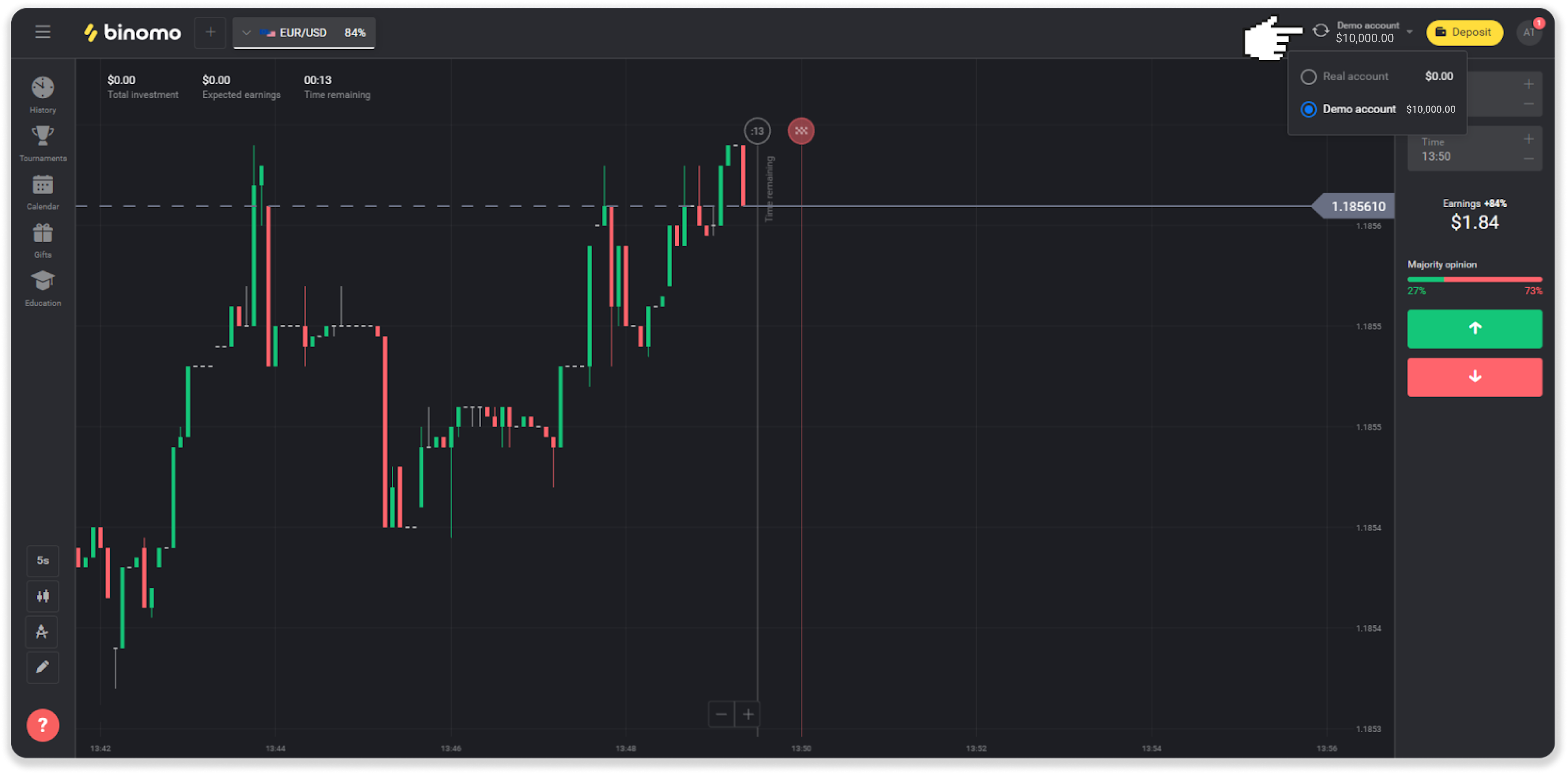 How to open a trade? – Binomo help center