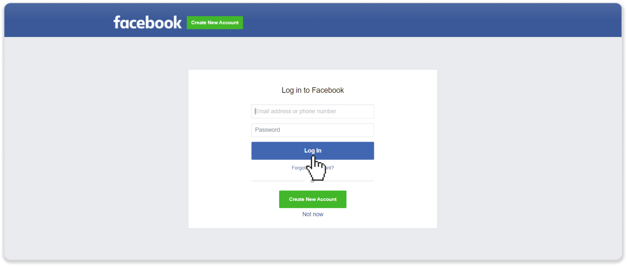 Facebook Login Sign Up New Account